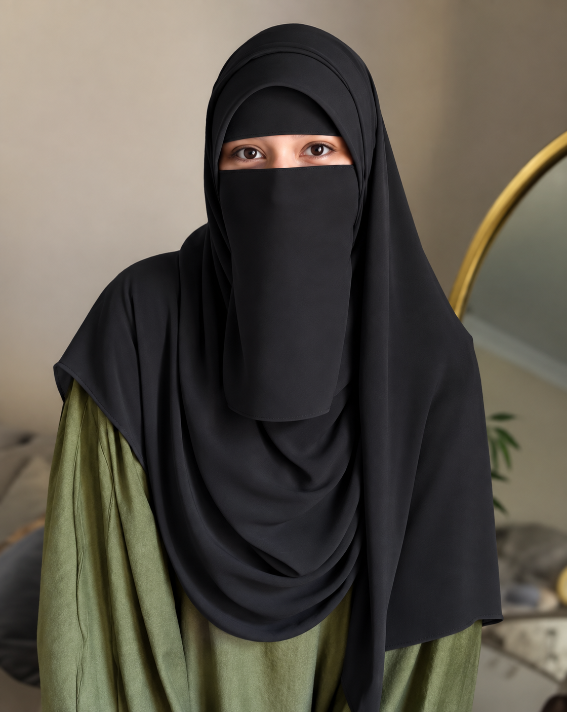 طقم طرحة بلثمة وشريطة